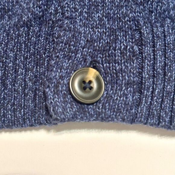 Allen Edmonds Cardigan Men Size Large Navy Blue Button-Up Long Sleeve Knit - Picture 8 of 11